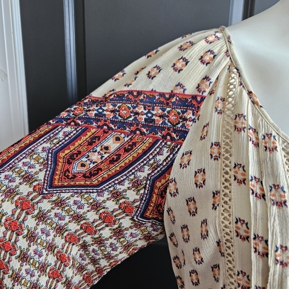 Altar'd State Womens Boho Bell Sleeve Mini Dress Sz Small - Picture 7 of 13